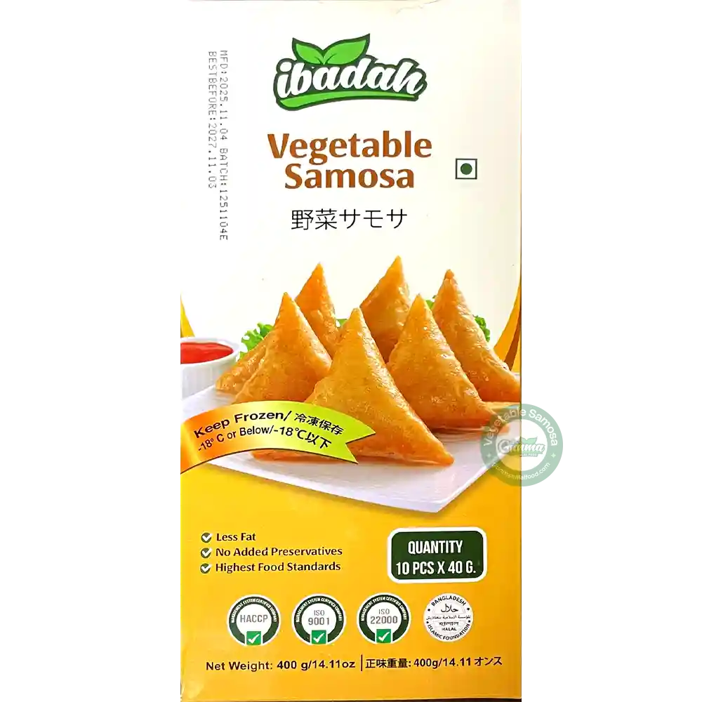 Buy Ibadah Vegetable Samosa 10pcs 400g Online in Japan | 野菜サモサ